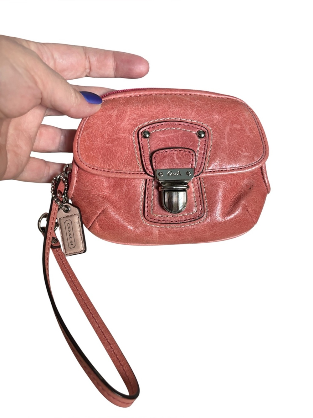 Vintage Coach Legacy Wristlet (2007-2008), Salmon